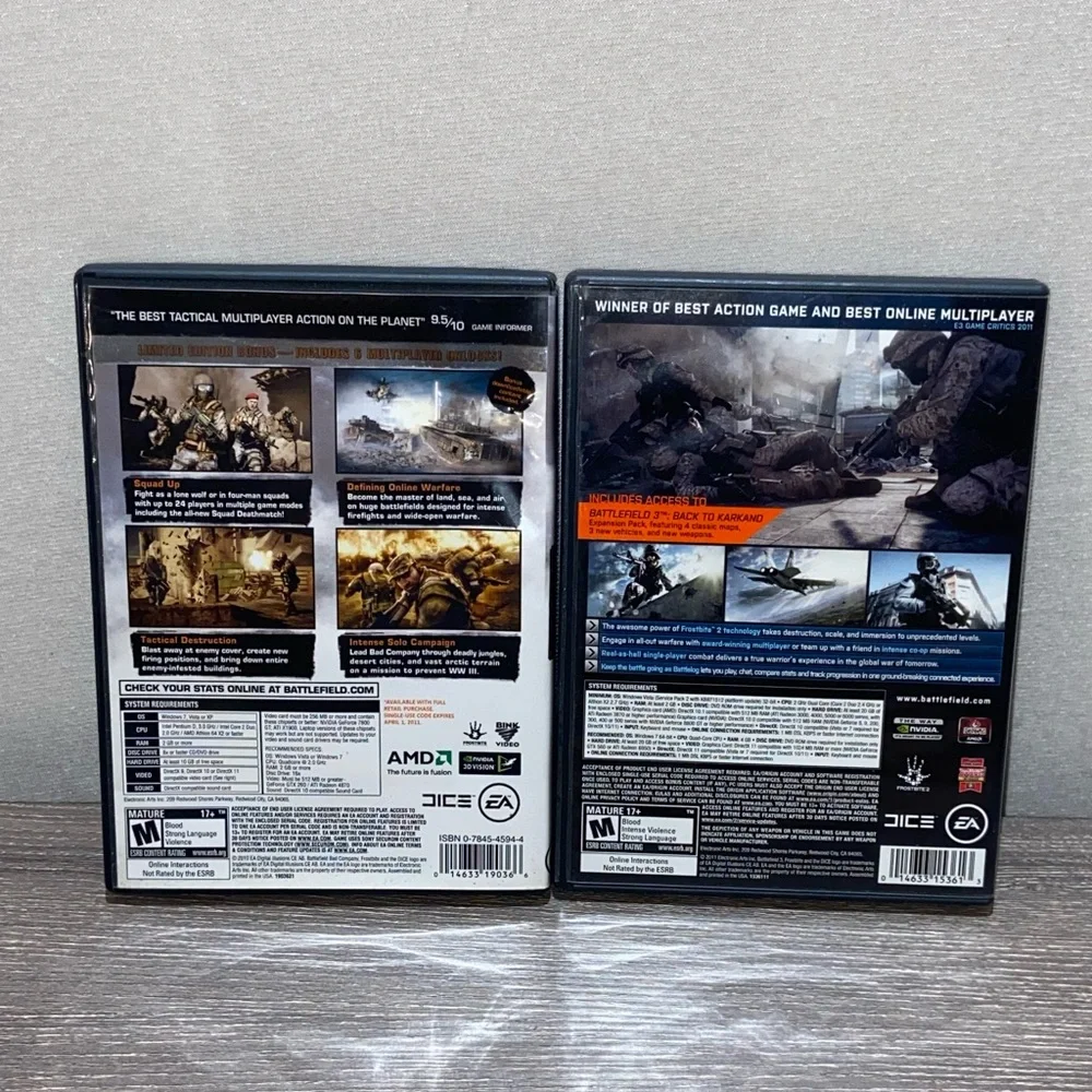 EA SPORTS Battlefield 2 & 3 Limited Edition PC Games Lot Of 2ea